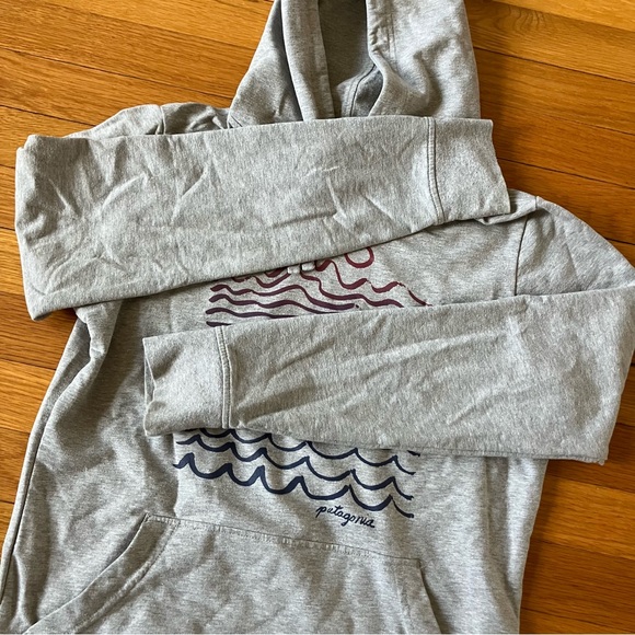 Patagonia Grey Wavy Maybe Ahnya Hoody Hoodie Fleece Lightweight Sweatshirt Small - Picture 10 of 10